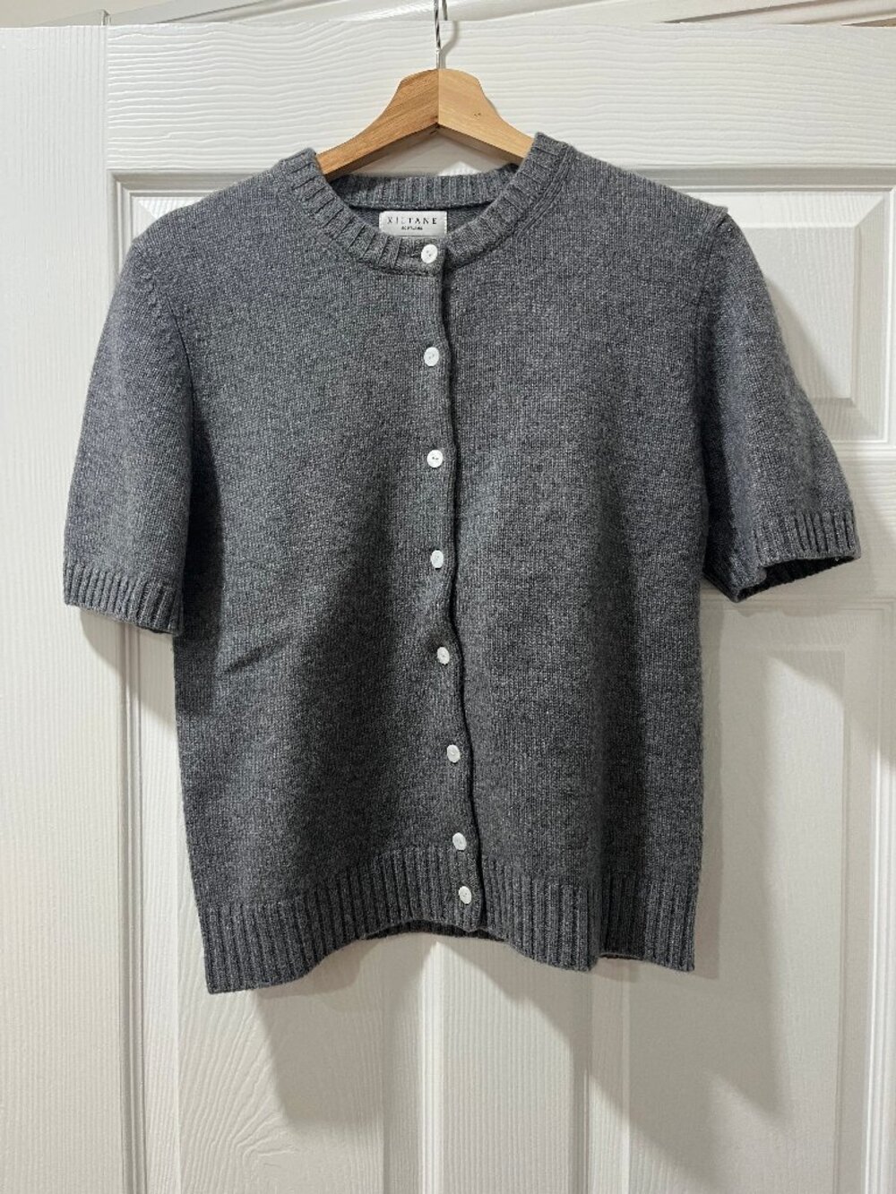 Kiltane 100% Cashmere Short Sleeve Cardigan Gray